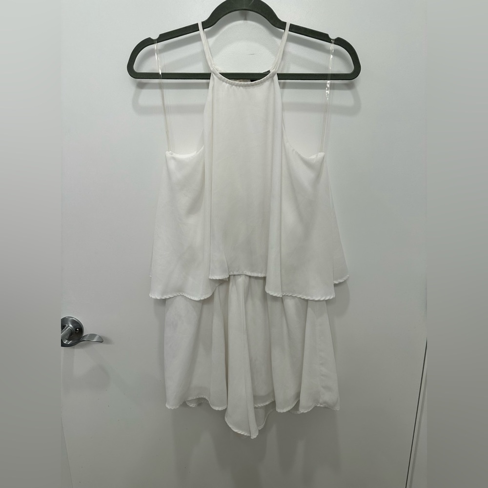 Charlotte Russe White Halter Romper size M